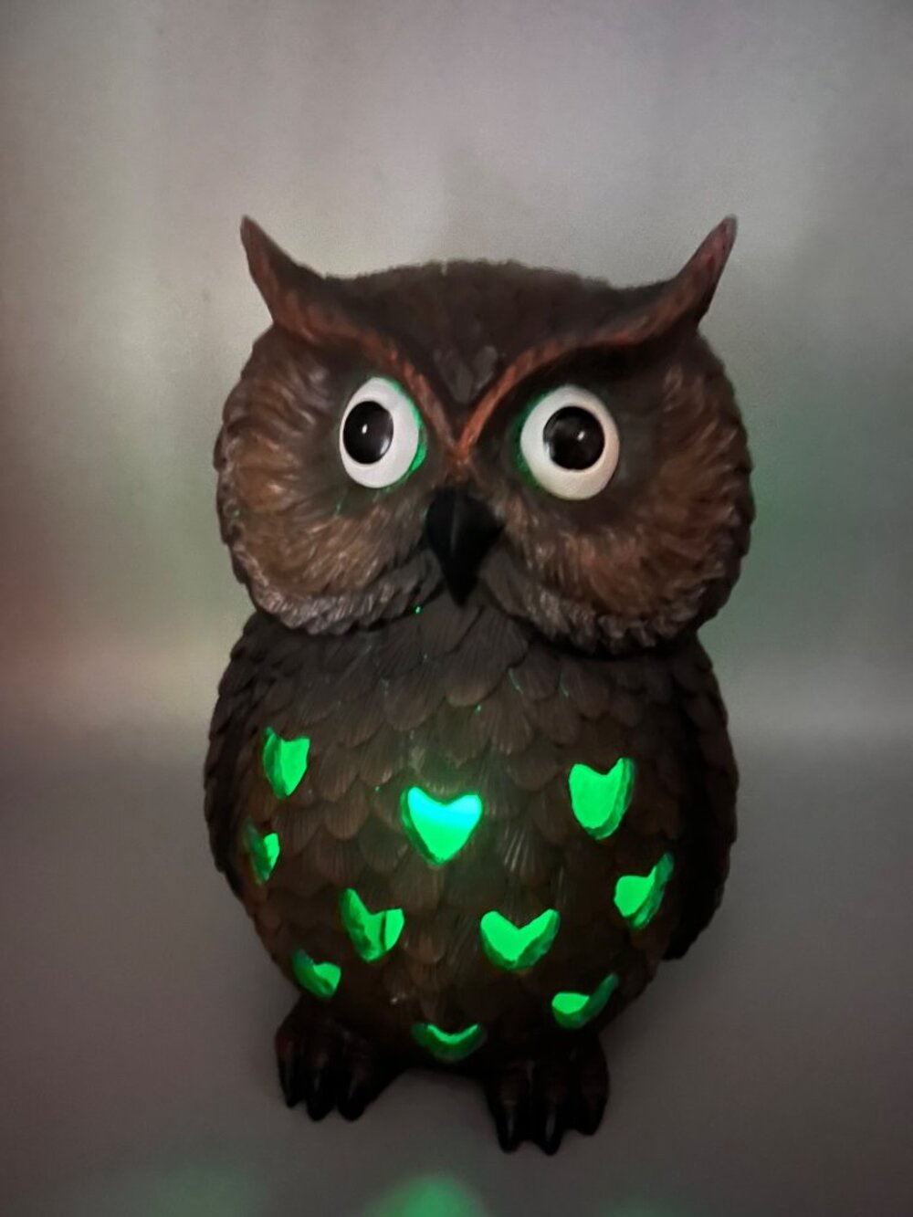 Colour Changing Owl 8" Tall Table Decor Inside or Outdoor Halloween Bird Scare - Picture 8 of 16